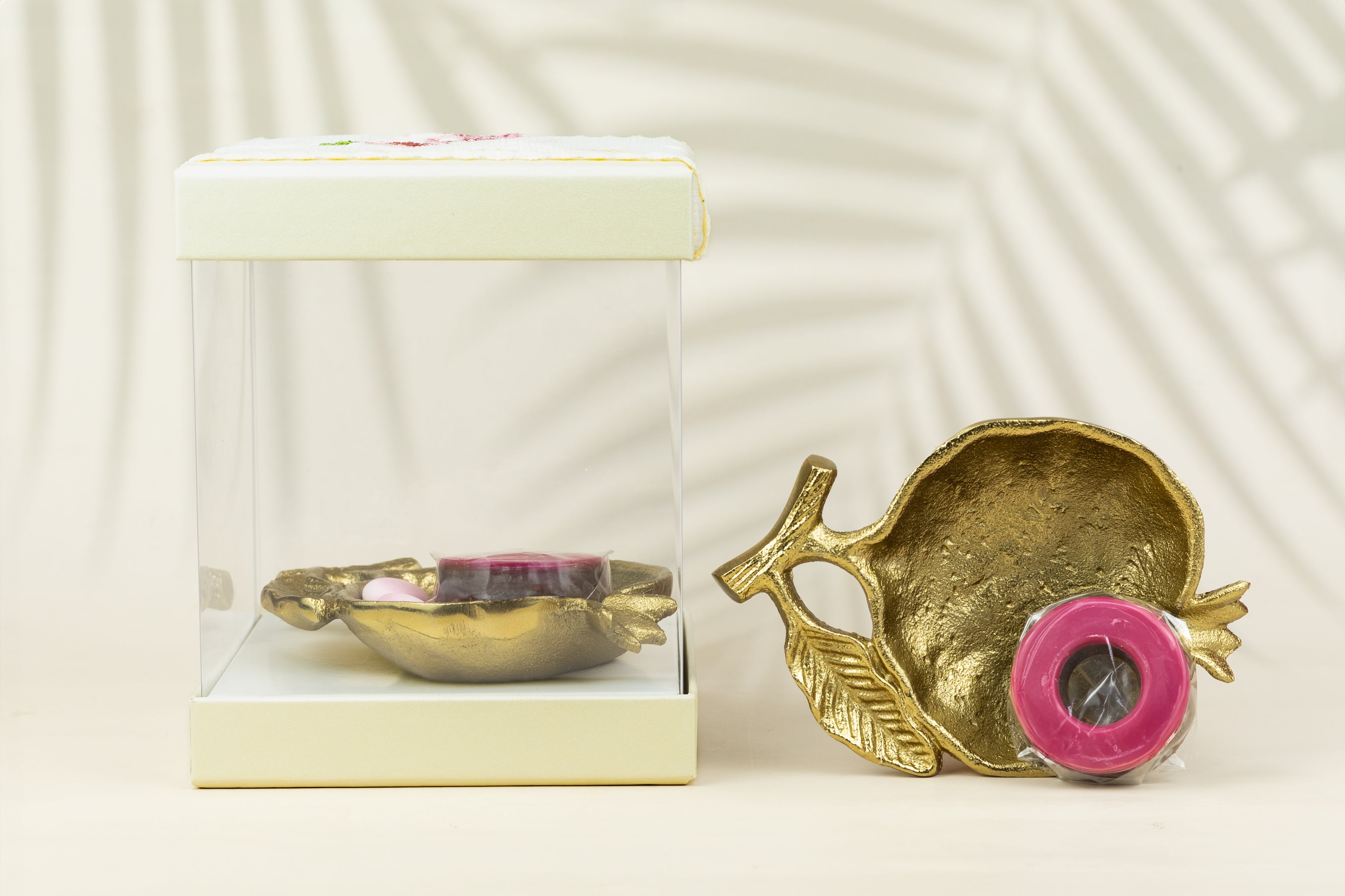 Pomegranate metal decor tray